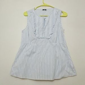 JCrew striped blue and white blouse small